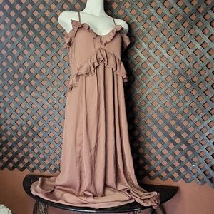 Old Navy Ruffled Maxi Dress in Brown